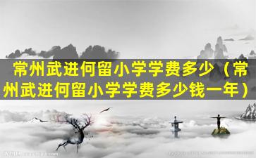 常州武进何留小学学费多少（常州武进何留小学学费多少钱一年）