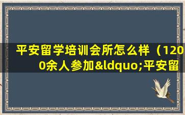平安留学培训会所怎么样（1200余人参加“平安留学”出国留学行前培训会）
