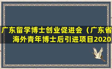 广东留学博士创业促进会（广东省海外青年博士后引进项目2020）