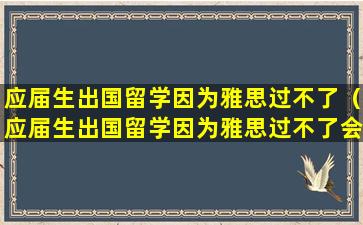 应届生出国留学因为雅思过不了（应届生出国留学因为雅思过不了会怎么样）