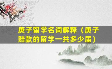 庚子留学名词解释（庚子赔款的留学一共多少届）