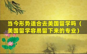 当今形势适合去美国留学吗（美国留学容易留下来的专业）
