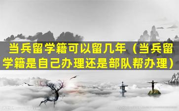 当兵留学籍可以留几年（当兵留学籍是自己办理还是部队帮办理）
