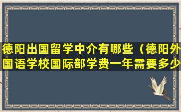 德阳出国留学中介有哪些（德阳外国语学校国际部学费一年需要多少钱）
