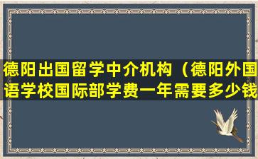 德阳出国留学中介机构（德阳外国语学校国际部学费一年需要多少钱）