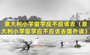 意大利小学留学应不应该去（意大利小学留学应不应该去国外读）