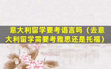 意大利留学要考语言吗（去意大利留学需要考雅思还是托福）