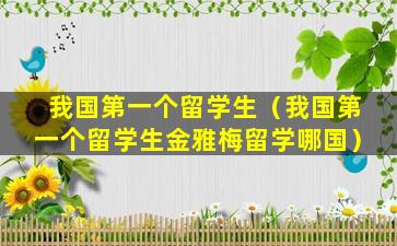 我国第一个留学生（我国第一个留学生金雅梅留学哪国）