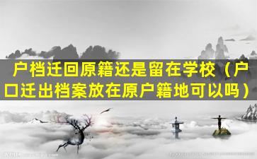 户档迁回原籍还是留在学校（户口迁出档案放在原户籍地可以吗）