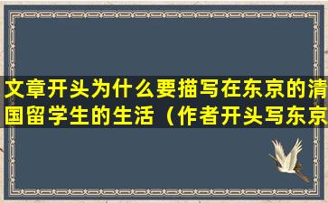 文章开头为什么要描写在东京的清国留学生的生活（作者开头写东京留学生这一部分与藤野先生有什么联系）