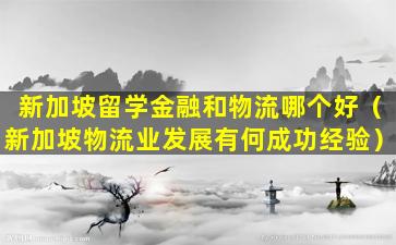 新加坡留学金融和物流哪个好（新加坡物流业发展有何成功经验）