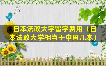 日本法政大学留学费用（日本法政大学相当于中国几本）