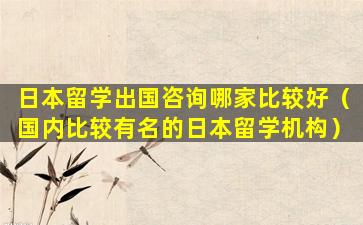 日本留学出国咨询哪家比较好（国内比较有名的日本留学机构）