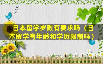 日本留学岁数有要求吗（日本留学有年龄和学历限制吗）
