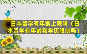 日本留学有年龄上限吗（日本留学有年龄和学历限制吗）
