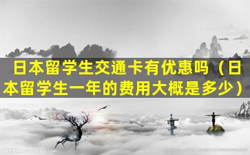 日本留学生交通卡有优惠吗（日本留学生一年的费用大概是多少）