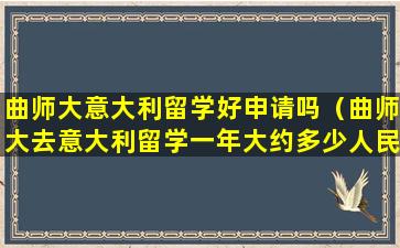 曲师大意大利留学好申请吗（曲师大去意大利留学一年大约多少人民币）