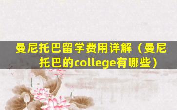 曼尼托巴留学费用详解（曼尼托巴的college有哪些）