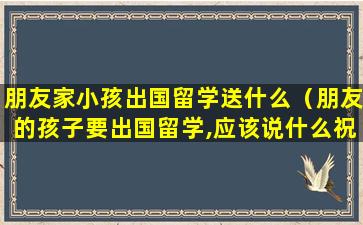 朋友家小孩出国留学送什么（朋友的孩子要出国留学,应该说什么祝福）