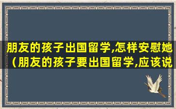朋友的孩子出国留学,怎样安慰她（朋友的孩子要出国留学,应该说什么祝福）