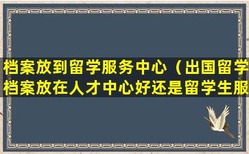 档案放到留学服务中心（出国留学档案放在人才中心好还是留学生服务中心）