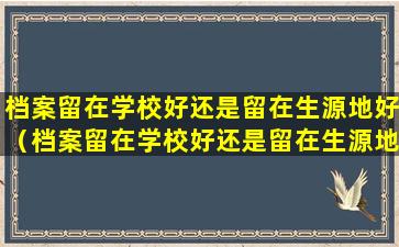 档案留在学校好还是留在生源地好（档案留在学校好还是留在生源地好一点）