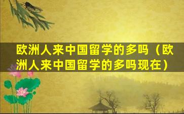 欧洲人来中国留学的多吗（欧洲人来中国留学的多吗现在）