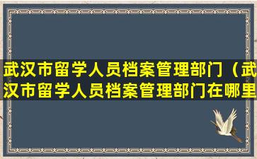 武汉市留学人员档案管理部门（武汉市留学人员档案管理部门在哪里）
