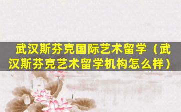 武汉斯芬克国际艺术留学（武汉斯芬克艺术留学机构怎么样）