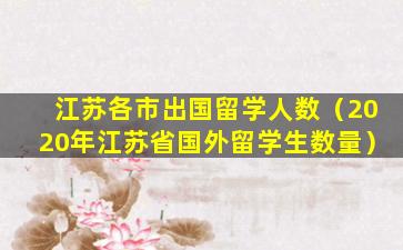 江苏各市出国留学人数（2020年江苏省国外留学生数量）