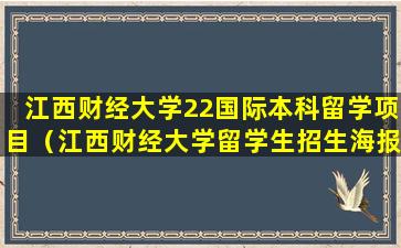 江西财经大学22国际本科留学项目（江西财经大学留学生招生海报）