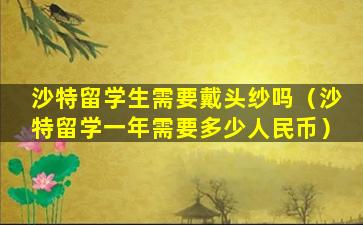 沙特留学生需要戴头纱吗（沙特留学一年需要多少人民币）