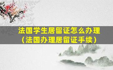 法国学生居留证怎么办理（法国办理居留证手续）