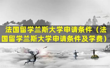 法国留学兰斯大学申请条件（法国留学兰斯大学申请条件及学费）