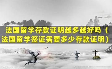法国留学存款证明越多越好吗（法国留学签证需要多少存款证明）
