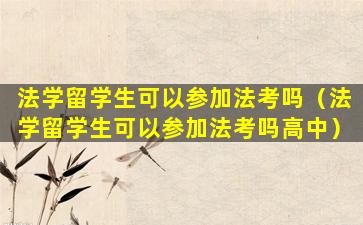 法学留学生可以参加法考吗（法学留学生可以参加法考吗高中）