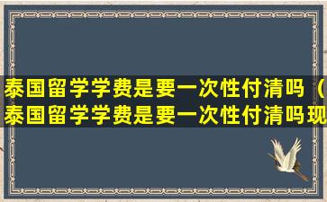 泰国留学学费是要一次性付清吗（泰国留学学费是要一次性付清吗现在）