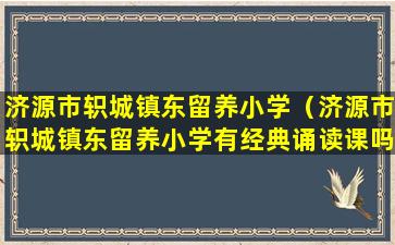 济源市轵城镇东留养小学（济源市轵城镇东留养小学有经典诵读课吗）