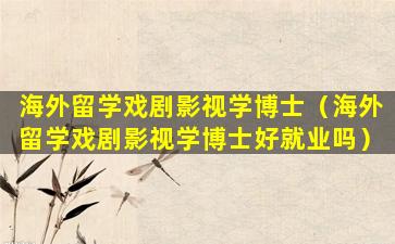 海外留学戏剧影视学博士（海外留学戏剧影视学博士好就业吗）