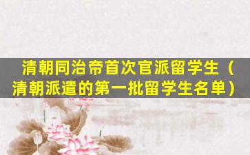 清朝同治帝首次官派留学生（清朝派遣的第一批留学生名单）