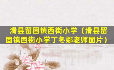 滑县留固镇西街小学（滑县留固镇西街小学丁冬娜老师图片）