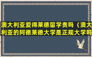 澳大利亚爱得莱德留学贵吗（澳大利亚的阿德莱德大学是正规大学吗）