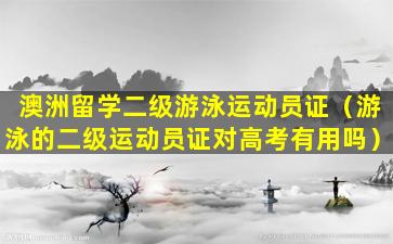 澳洲留学二级游泳运动员证（游泳的二级运动员证对高考有用吗）