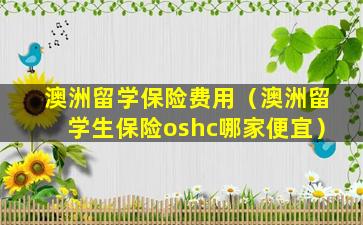 澳洲留学保险费用（澳洲留学生保险oshc哪家便宜）