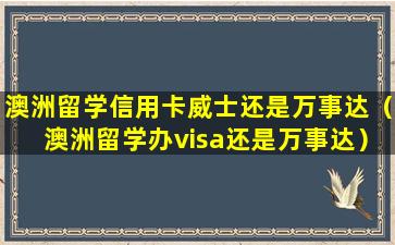 澳洲留学信用卡威士还是万事达（澳洲留学办visa还是万事达）