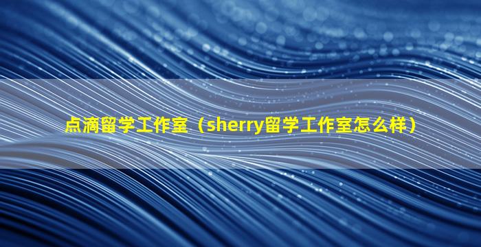 点滴留学工作室（sherry留学工作室怎么样）
