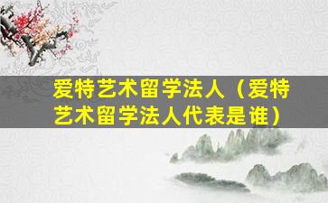 爱特艺术留学法人（爱特艺术留学法人代表是谁）