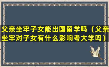 父亲坐牢子女能出国留学吗（父亲坐牢对子女有什么影响考大学吗）