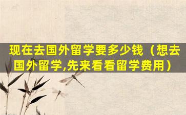 现在去国外留学要多少钱（想去国外留学,先来看看留学费用）