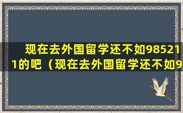 现在去外国留学还不如985211的吧（现在去外国留学还不如985211的吧知乎）
